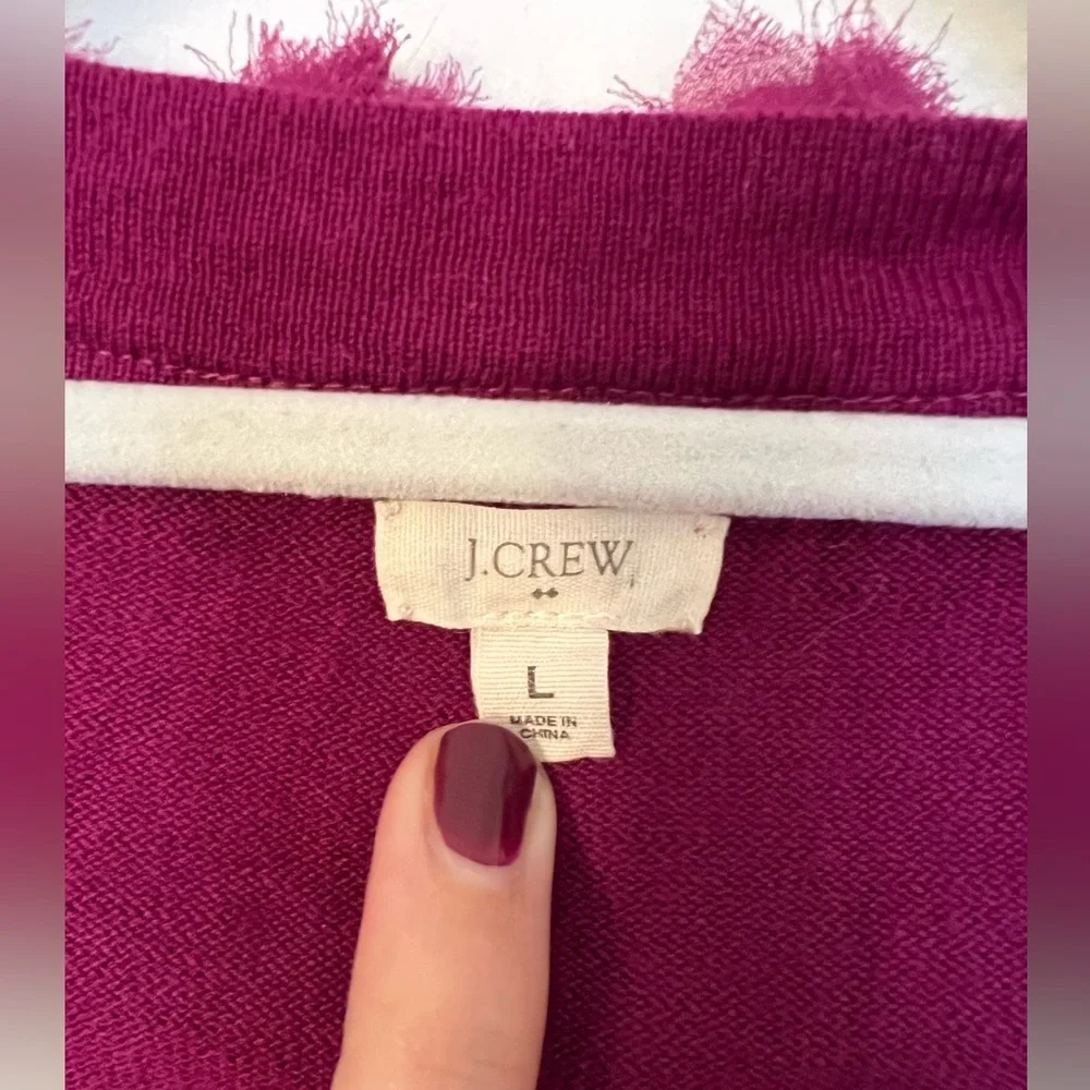 JCrew Raspberry Button Down Cardigan - Picture 5 of 7